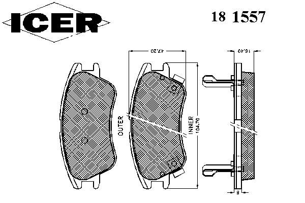 181557 Icer колодки гальмівні передні, дискові