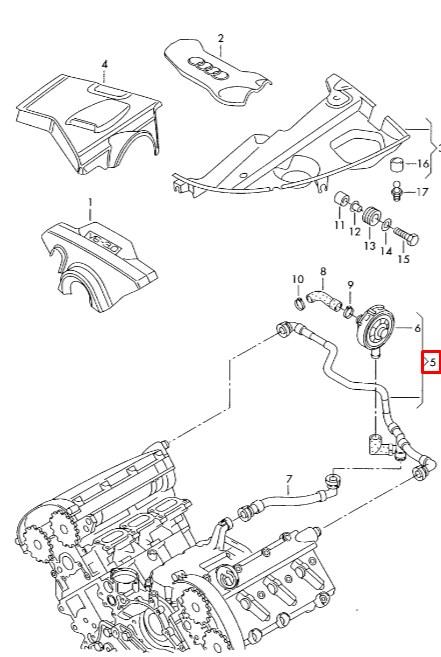 Трубка картера повітряна VAG 06C103217D ціна, від 29.74 USD