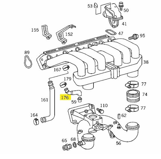 Купити A1040943682 Mercedes Шланг для видалення повітря