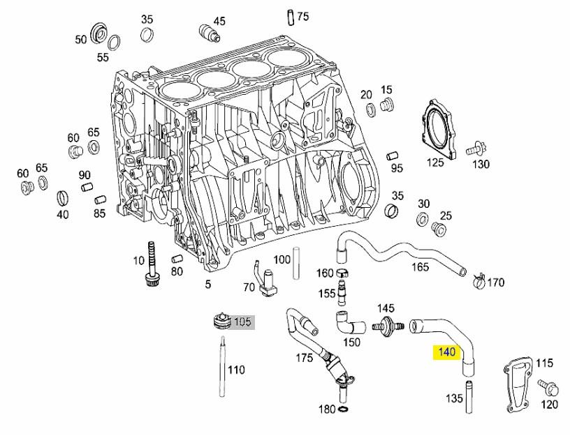 Трубка картера повітряна Mercedes A2710181482 ціна, від 4.74 USD