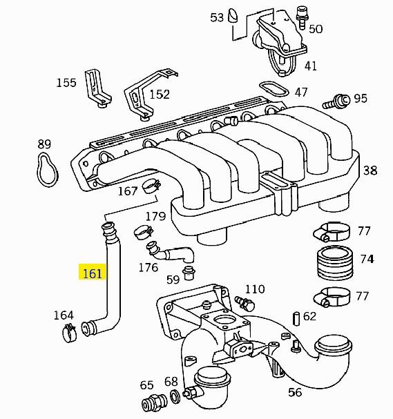 Трубка картера повітряна Mercedes A1040943582 ціна, від 5.57 USD