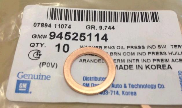 Прокладка пробки піддону двигуна 94525114 General Motors