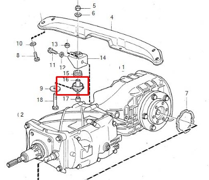 Подушка трансмісії (опора коробки передач) Volvo 340/360 (343, 345) (Вольво 340/360)