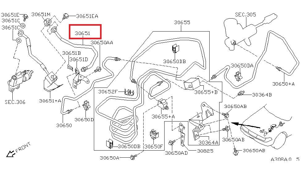 3085531U0B Nissan/Infiniti Трубка гідроприводу зчеплення