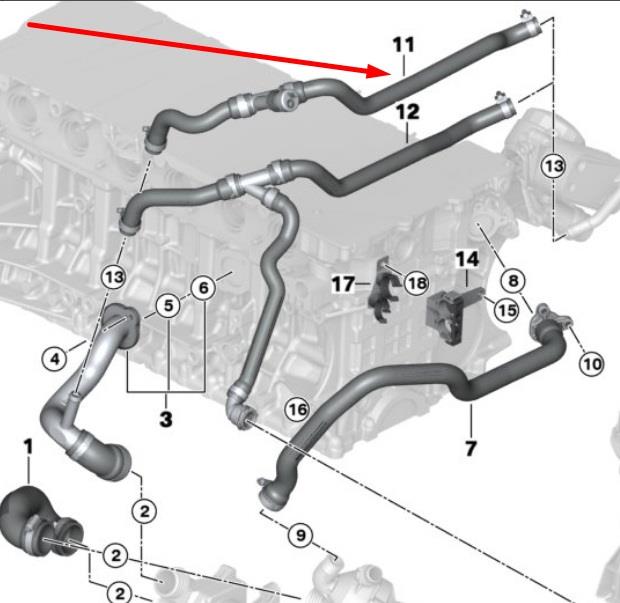 Купити 11537519494 BMW Шланг радіатора опалювача/пічки, подача