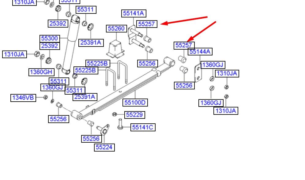 5525744100 Hyundai/Kia Сайлентблок сережки ресори