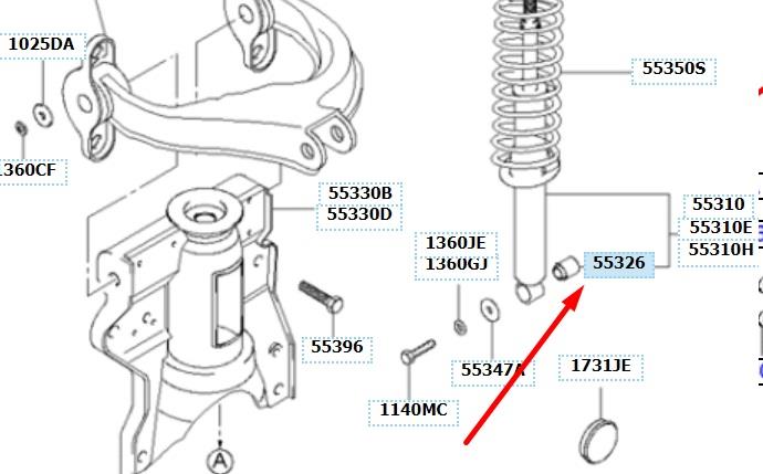 Втулка амортизатора заднього Hyundai Sonata (EF) (Хендай Соната)