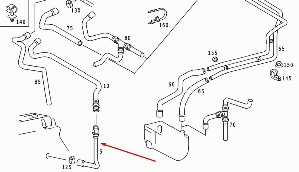 Шланг радіатора опалювача/пічки, подача на Mercedes Sprinter (903)