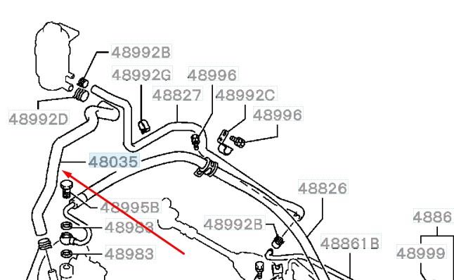 MR491369 Mitsubishi Трубка високого тиску ГПК