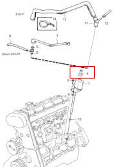 Патрубок вентиляції картера, масловіддільника Volvo 240 (P242, P244) (Вольво 240)