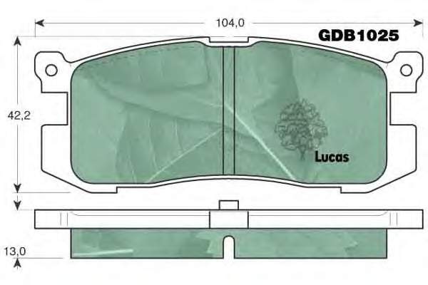 Колодки гальмові задні, дискові GDB1025 Lucas