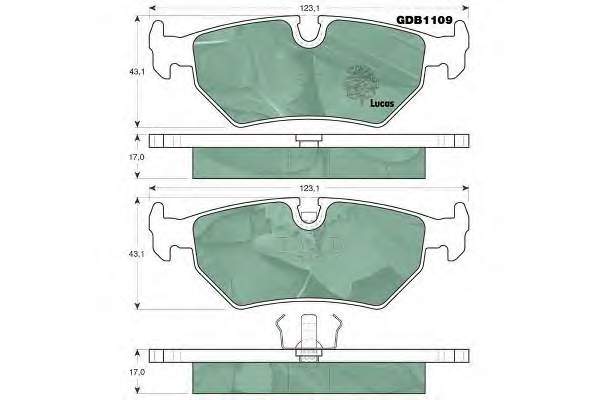 Колодки гальмові задні, дискові GDB1109 Lucas