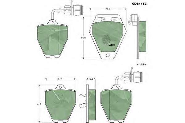 Передні тормозні колодки GDB1162 Lucas