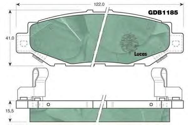 Колодки гальмові задні, дискові GDB1185 Lucas