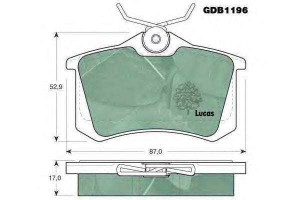 Задні дискові колодки Lucas GDB1196