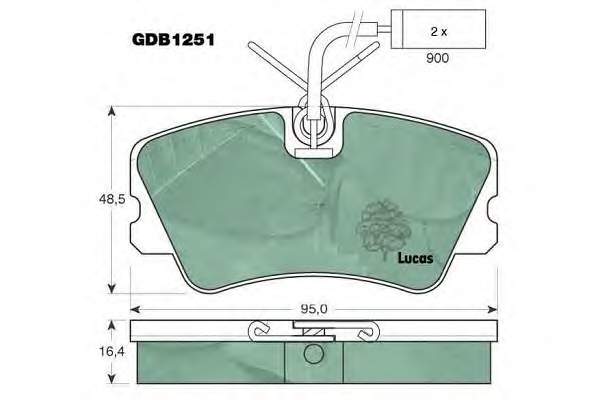 Колодки гальмівні передні, дискові GDB1251 Lucas