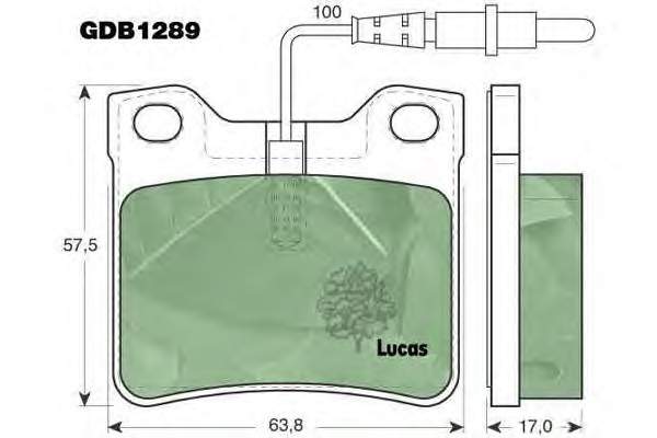 GDB1289 Lucas колодки гальмові задні, дискові