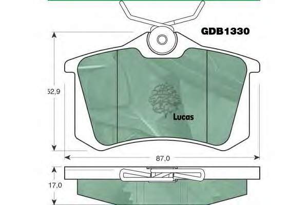 Задні дискові колодки Lucas GDB1330