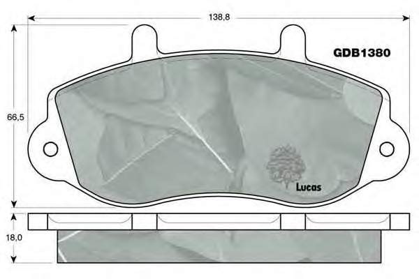 Передні тормозні колодки GDB1380 Lucas