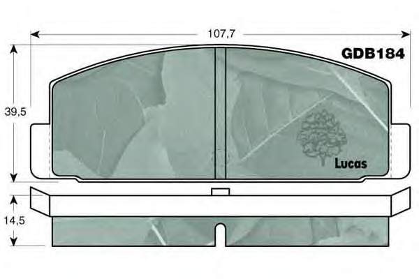 Колодки гальмові задні, дискові GDB184 Lucas