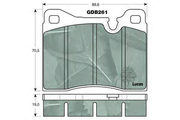 Колодки гальмівні передні, дискові GDB261 Lucas