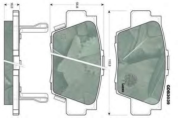 Колодки гальмові задні, дискові GDB3039 Lucas