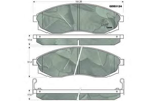 GDB3124 Lucas Передні гальмівні колодки
