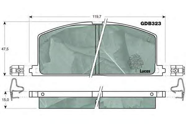 Передні тормозні колодки GDB323 Lucas