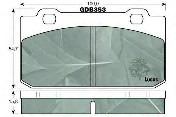 Колодки гальмівні передні, дискові GDB353 Lucas