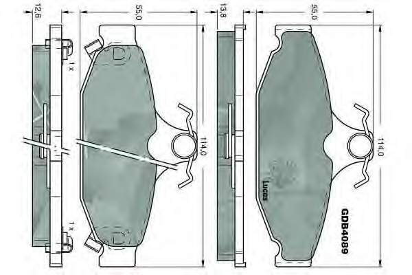 Колодки гальмові задні, дискові GDB4089 Lucas