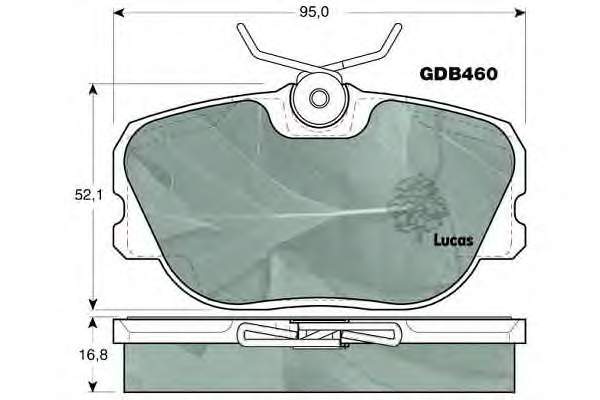 Колодки гальмівні передні, дискові GDB460 Lucas