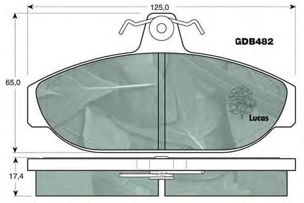 Колодки гальмівні передні, дискові GDB482 Lucas