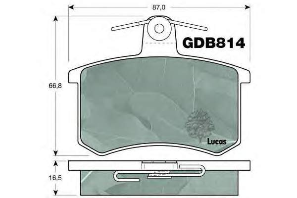 GDB814 Lucas Колодки гальмівні задні, дискові