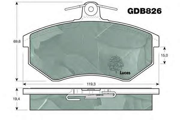 Колодки передні GDB826 LUCAS