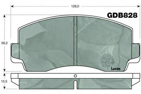 Колодки гальмівні передні, дискові GDB828 Lucas