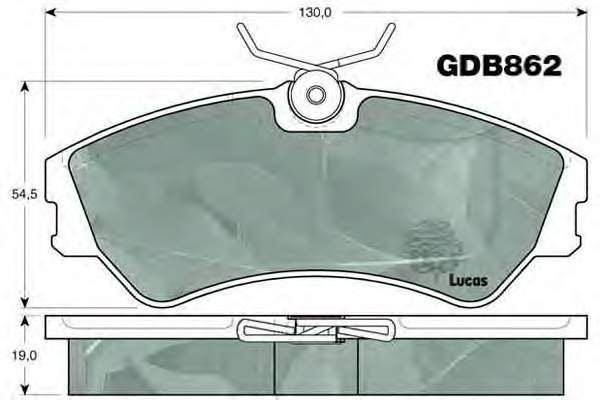Купити GDB862 Lucas Колодки гальмівні передні, дискові