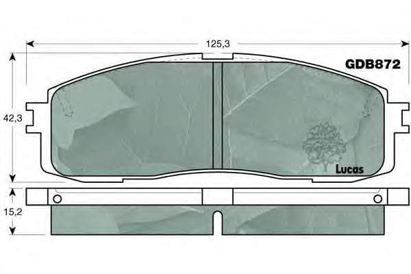 Колодки гальмові задні, дискові GDB872 Lucas