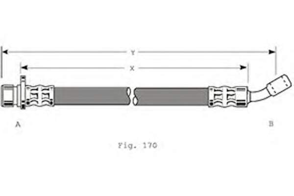 шланг гальмівний задній TF480 Гнучка гальмівна трубка задня JAPANPARTS TF480