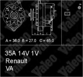 Генератор Renault (RVI) 7700707392 ціна, від 49.83 USD