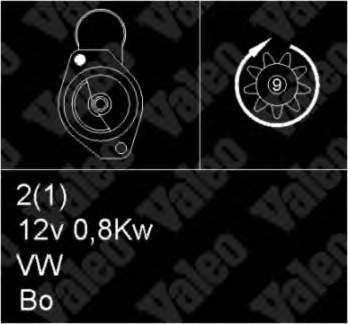 436023 VALEO PHC Стартер (0,8 кВт, 12 В)