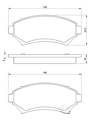 Передні тормозні колодки 0986424466 Bosch