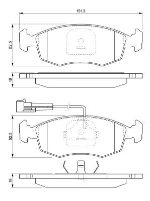 Колодки гальмівні передні, дискові 0986424515 Bosch