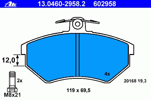 Гальмівні колодки ATE 13046029582 ціна, від 19.49 USD