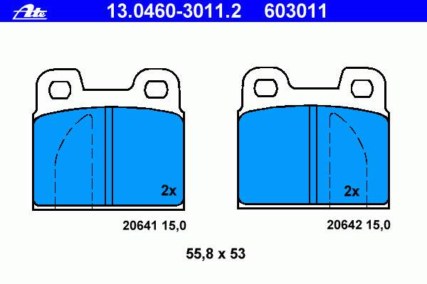 Задні гальмівні колодки ATE 13046030112 ціна, від 9.69 USD