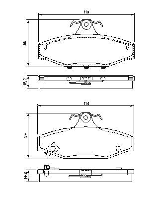 Колодки гальмові задні, дискові 0986424561 Bosch