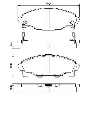 Колодки гальмівні передні, дискові 0986424590 Bosch