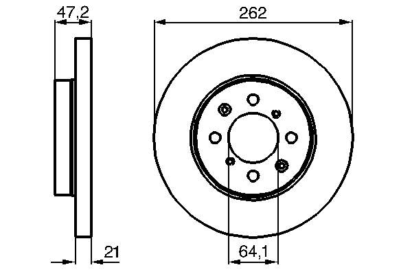0986478657 Bosch Гальмо дискове переднє