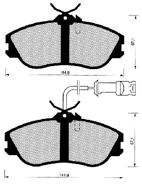 Колодки гальмівні передні, дискові 0986466695 Bosch