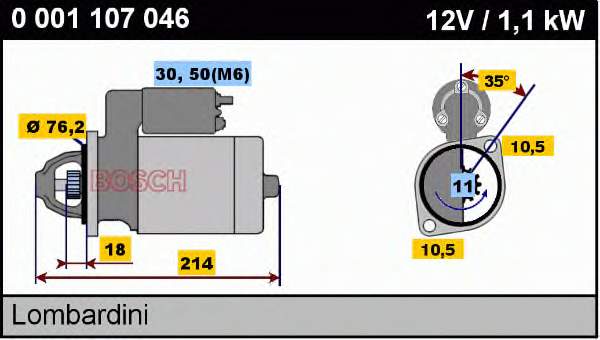 Стартер автомобільний Bosch 0001107046