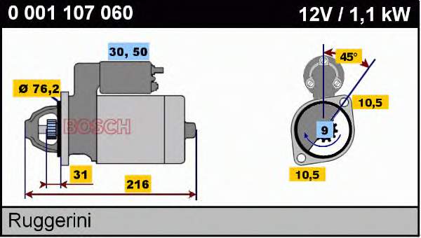 Стартер 0001107060 Bosch